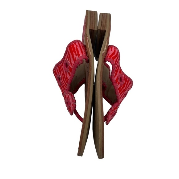 Jack Rogers Flat Pink Red Sandals Size 8 1/2 Women's - Picture 6 of 9